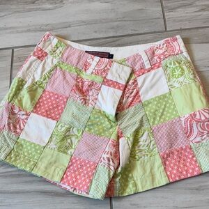 Vineyard Vines Pink and Green Patchwork Shorts